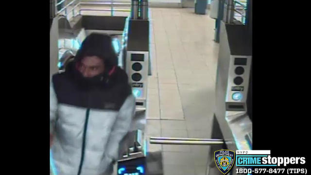 Surveillance photos of man wanted in connection to a robbery at a subway station in Midtown​. 