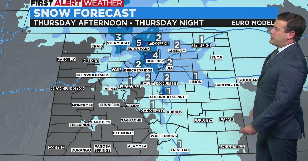 Blast of arctic cold and snow coming Thursday - CBS Colorado
