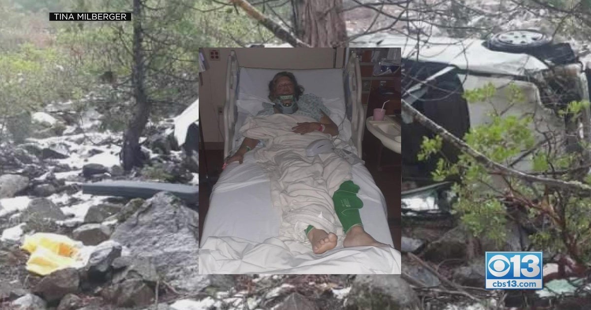 Only On CBS13: Woman, 4 dogs rescued after crash leaves them trapped down embankment for 7 hours in Lassen County