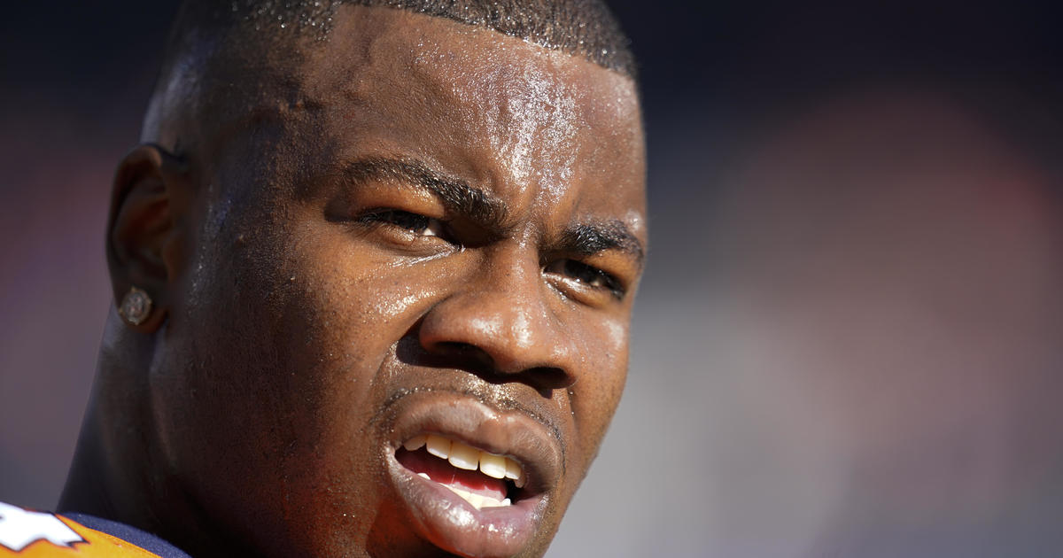 Denver Broncos Linebacker Aaron Patrick (94) warms up before