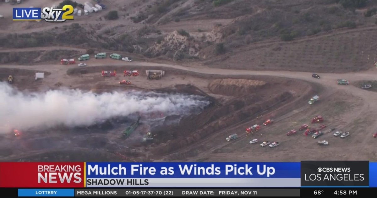 Firefighters engage mulch fire in Lake View Terrace CBS Los Angeles