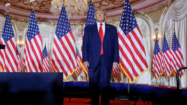 Former U.S. President Donald Trump announces he will run for president in 2024 at his Mar-a-Lago estate in Palm Beach 