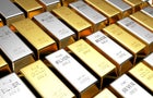 Rows of golden and silver bars 
