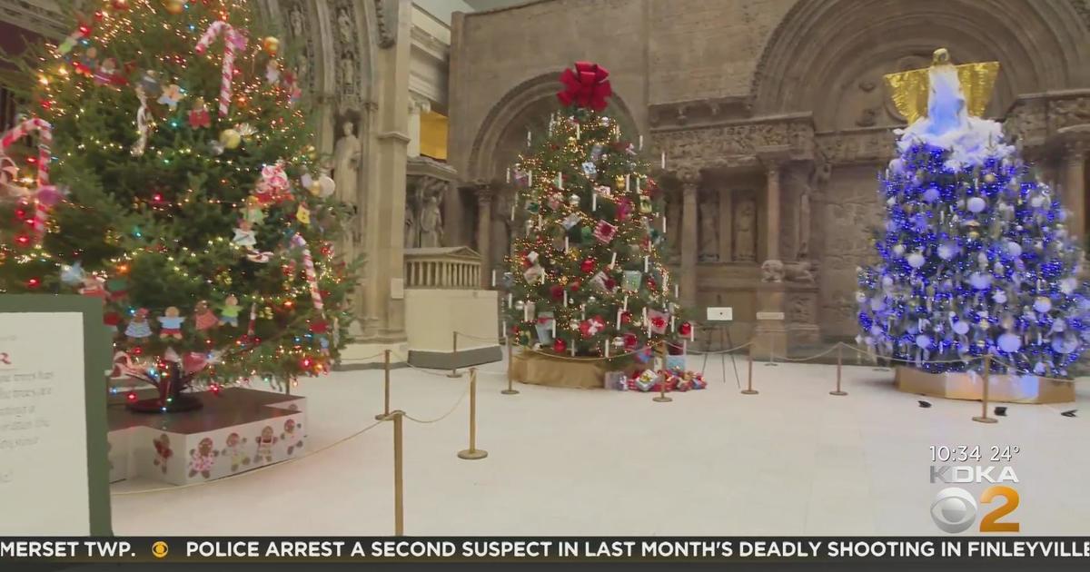 Carnegie Museum of Art Christmas trees on display CBS Pittsburgh