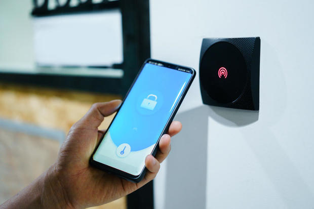 opening door with smart phone 