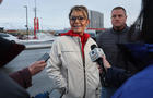 Sarah Palin Campaigns In Anchorage On Election Day 