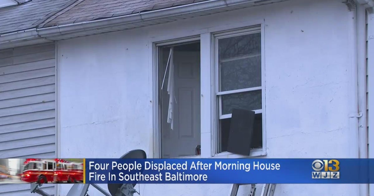Four displaced after fire at Southeast Baltimore home - CBS Baltimore