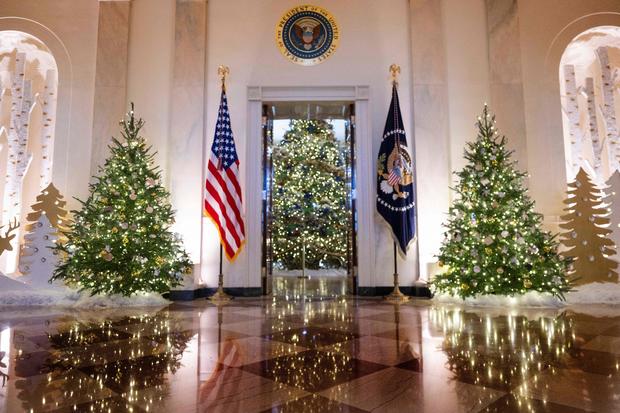 Christmas decorations are on display at the White House 