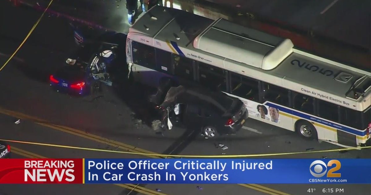 Sources Police officer critically injured in car crash in Yonkers