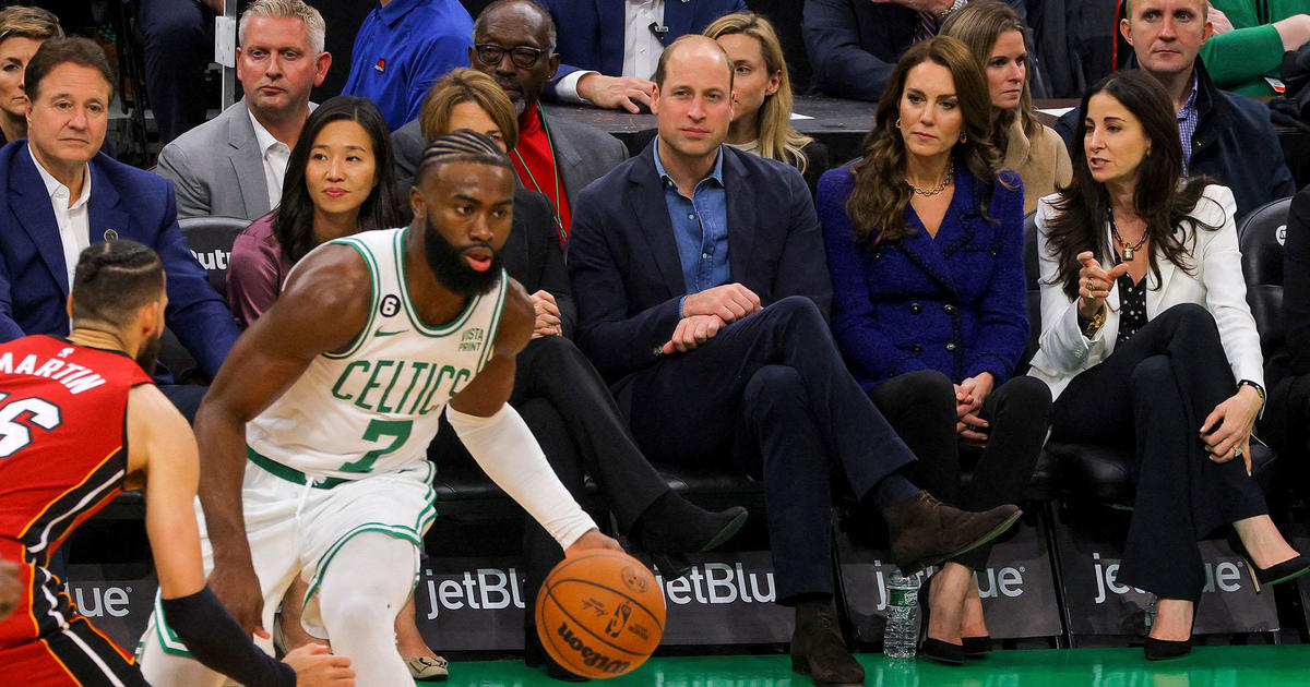 Prince William and Princess Catherine sit courtside at Boston Celtics game  - CBS Boston