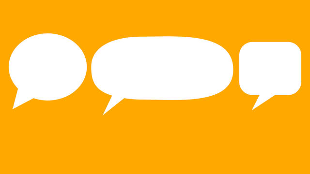 Illustration of a speech bubble indicating conversation 