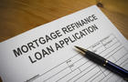 Mortgage refinance loan application. 