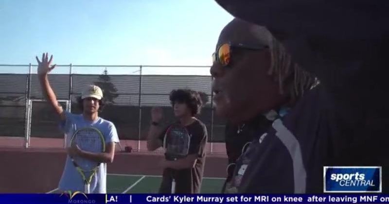 Hueneme #39 s Walter Moody inspiring student athletes on tennis courts Hueneme #39 s Walter Moody inspiring student athletes on tennis courts