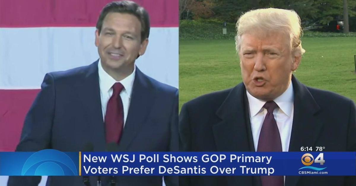 Poll Shows Primary Voters Prefer Ron Desantis Over Donald Trump Cbs Miami