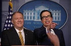 Mike Pompeo and Steven Mnuchin at the White House in 2019 