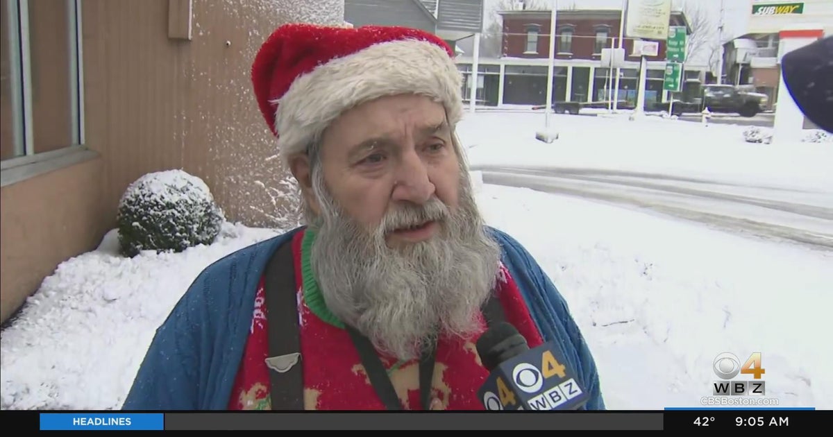 Winchendon's Santa Claus stops for Dunkin as snow falls Friday CBS Boston