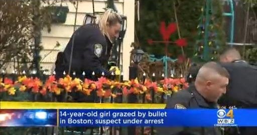 14-year-old girl grazed by bullet in Boston - CBS Boston
