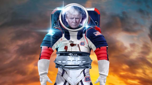 Donald Trump in astronaut suit 