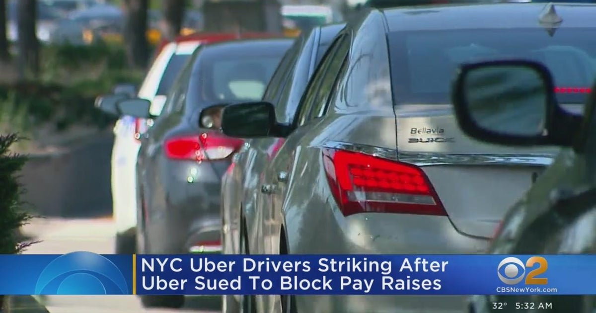 Uber drivers on strike over pay raises - CBS New York