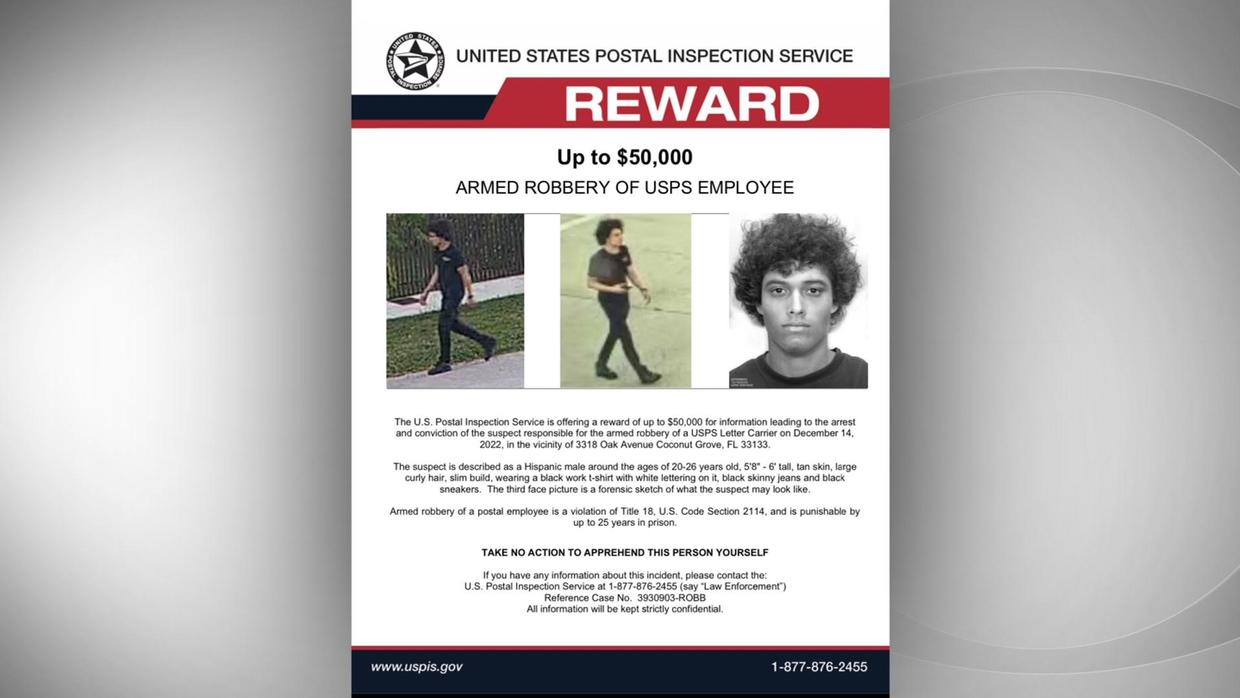 Reward Of Up To 50k Offered In Robbery Of Usps Letter Carrier In The Grove Cbs Miami 7321