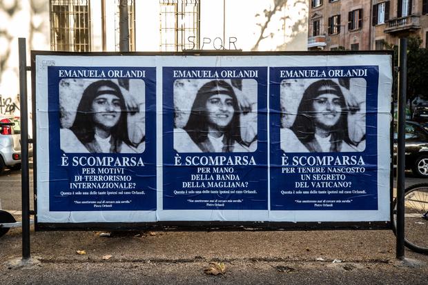 Rome, Posters from the Netflix series Vatican Girl: The Disappearance of Emanuela Orlandi 