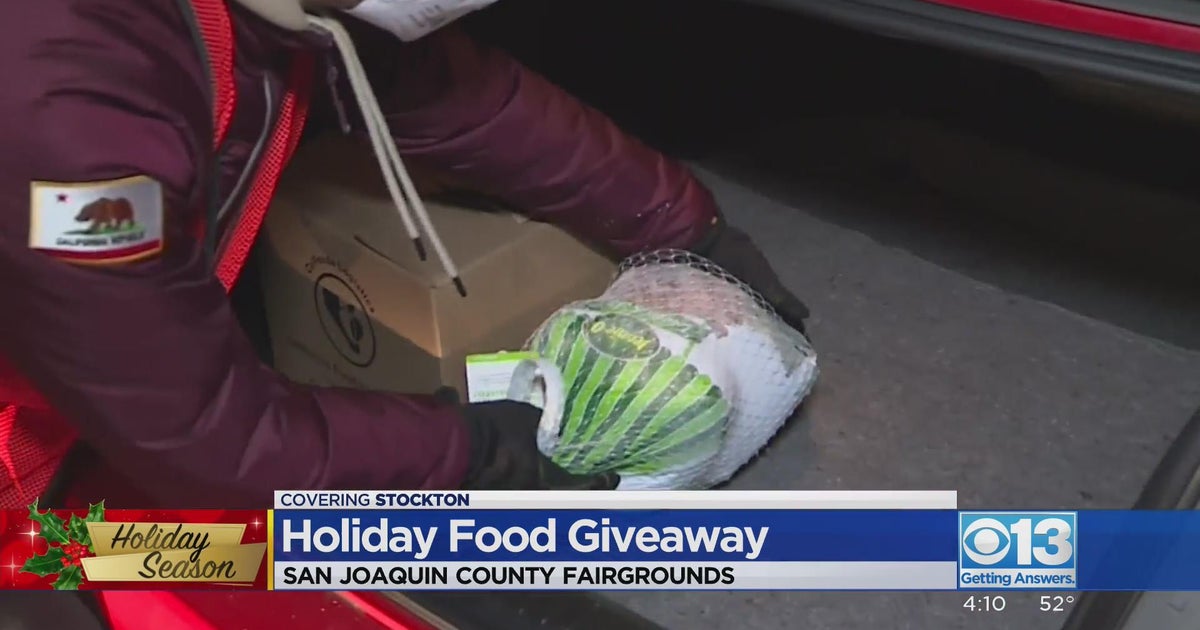 Holiday food giveaway held at San Joaquin County Fairgrounds