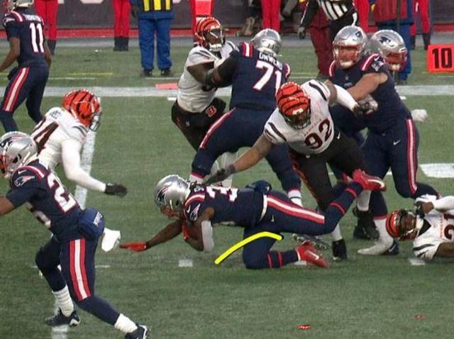 Bengals force late red zone turnover, hold off Pats 22-18 - Boston News,  Weather, Sports