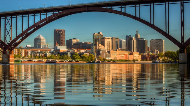 Downtown St. Paul framed by the High Bridge 