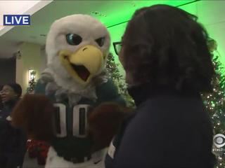 Eagles cheerleaders, Swoop surprise local team heading to nationals - CBS  Philadelphia