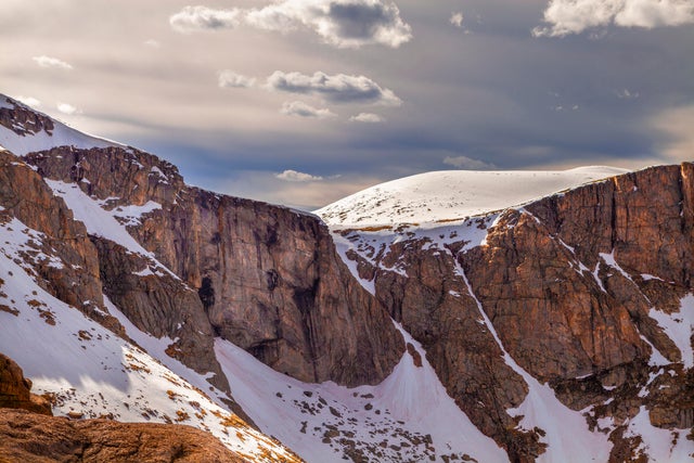 Scenic view of snowcapped mountains against sky,Mt Evans,Colorado,United States,USA 