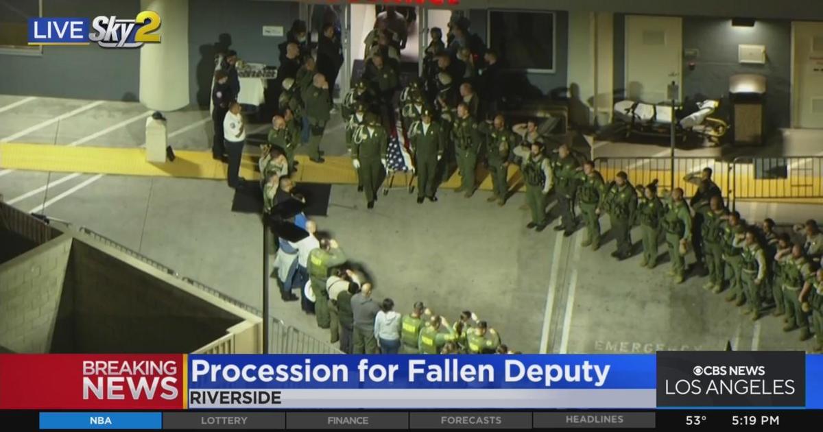 Procession underway for Riverside County sheriff's deputy fatally shot