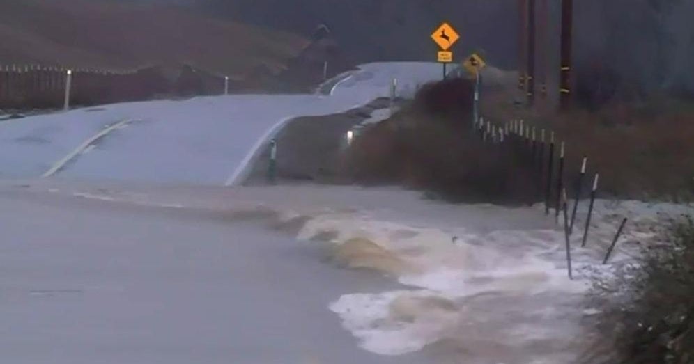 Heavy rains causing low-lying areas to flood