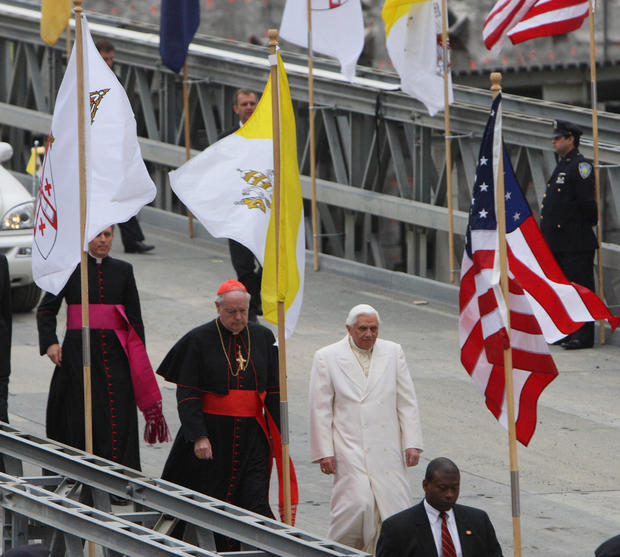 Pope Benedict XVI arrives at Ground Zero 