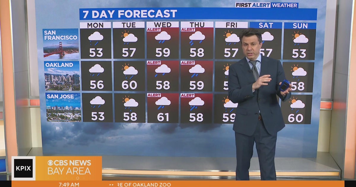 First Alert weather forecast for Monday morning - CBS San Francisco