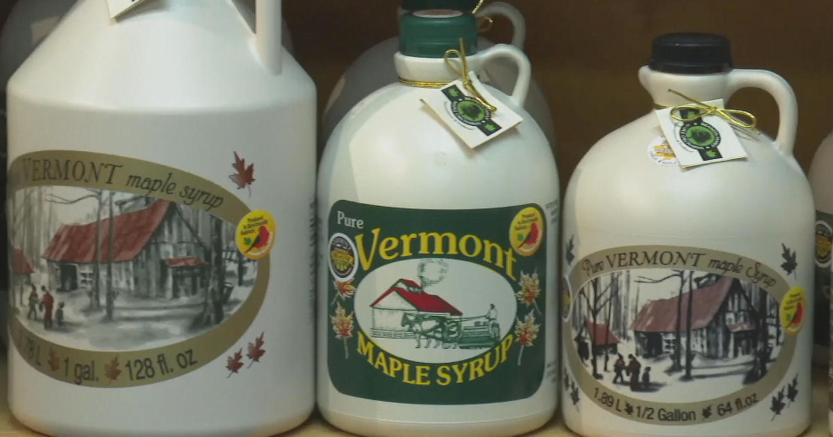 Why Vermont Maple Syrup Could Look And Taste Lighter This Year CBS   Vermont Maple Syrup Jug 