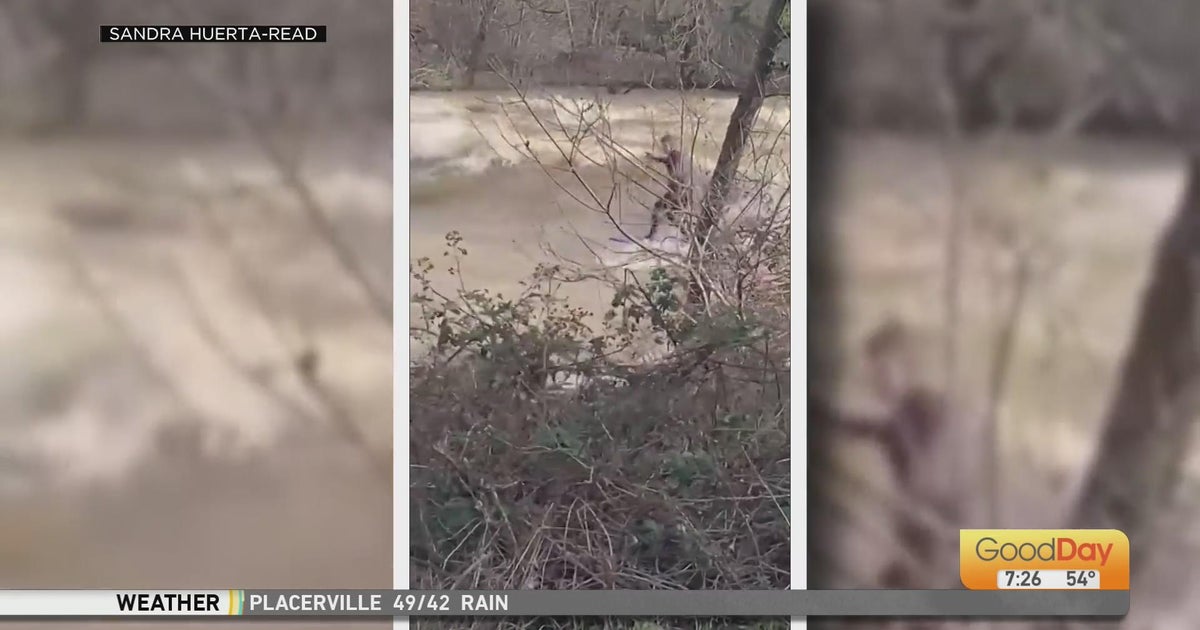 Atmospheric River Storm Update: Man goes surfing on the American River