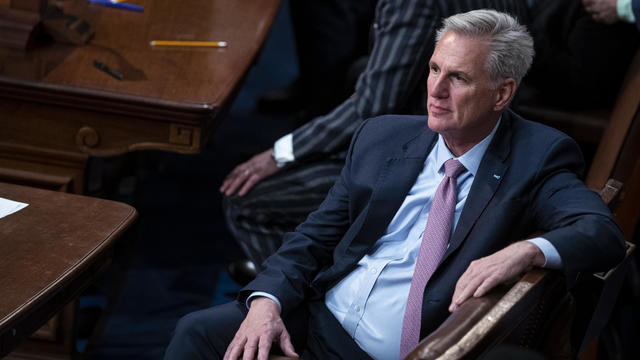 Representative Kevin McCarthy, a Republican from California, during a meeting of the 118th Congress in the House Chamber at the US Capitol in Washington, DC, US, on Friday, Jan. 6, 2023. 