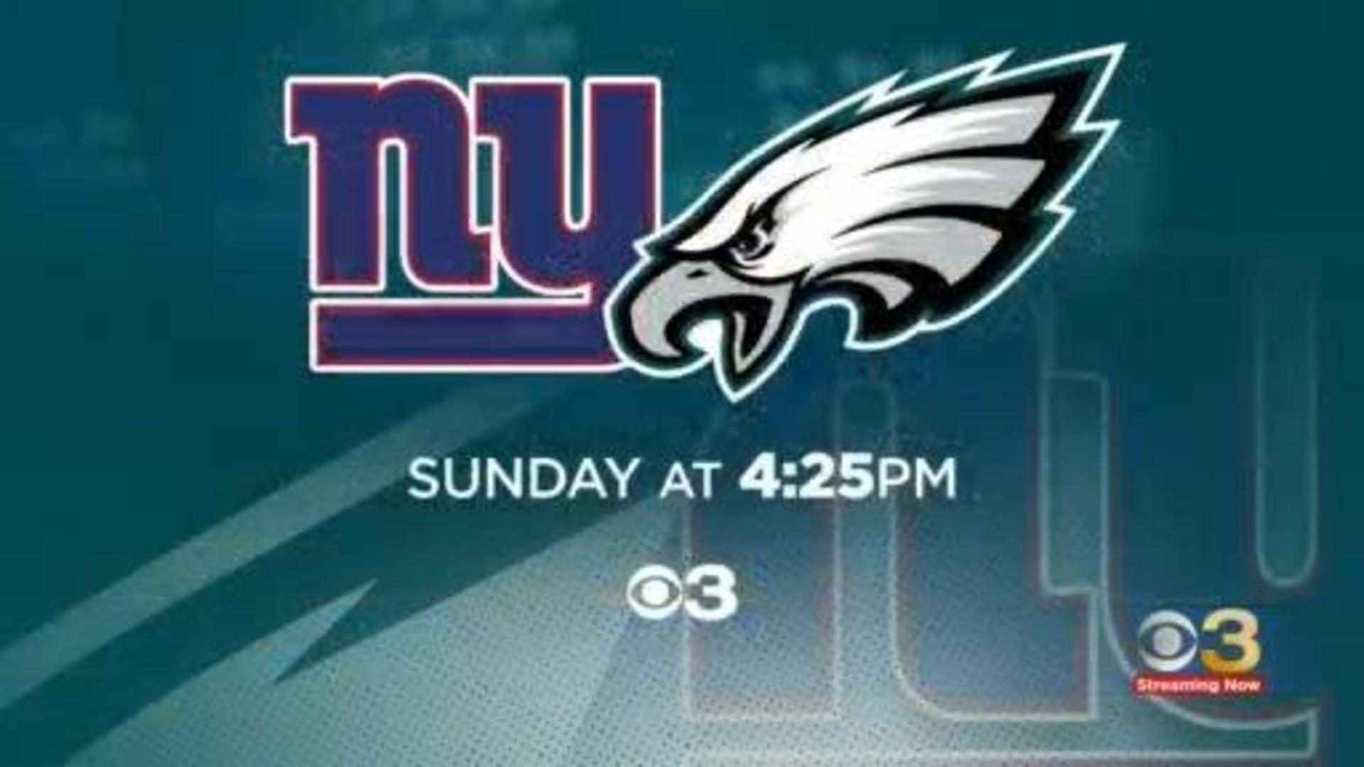 Giants vs. Eagles will be Sunday at 4:25 PM