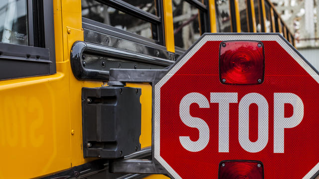 Stop sign of a school bus 