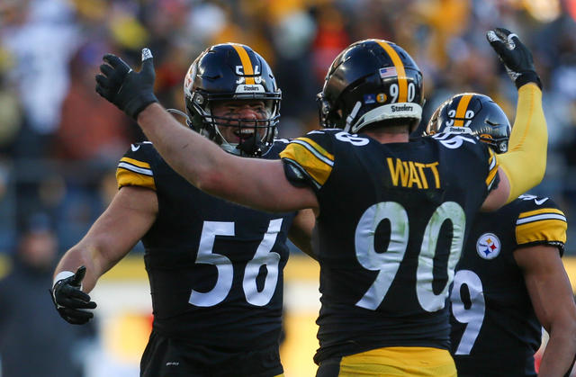 Pittsburgh Steelers linebacker TJ Watt (90) at warmups period