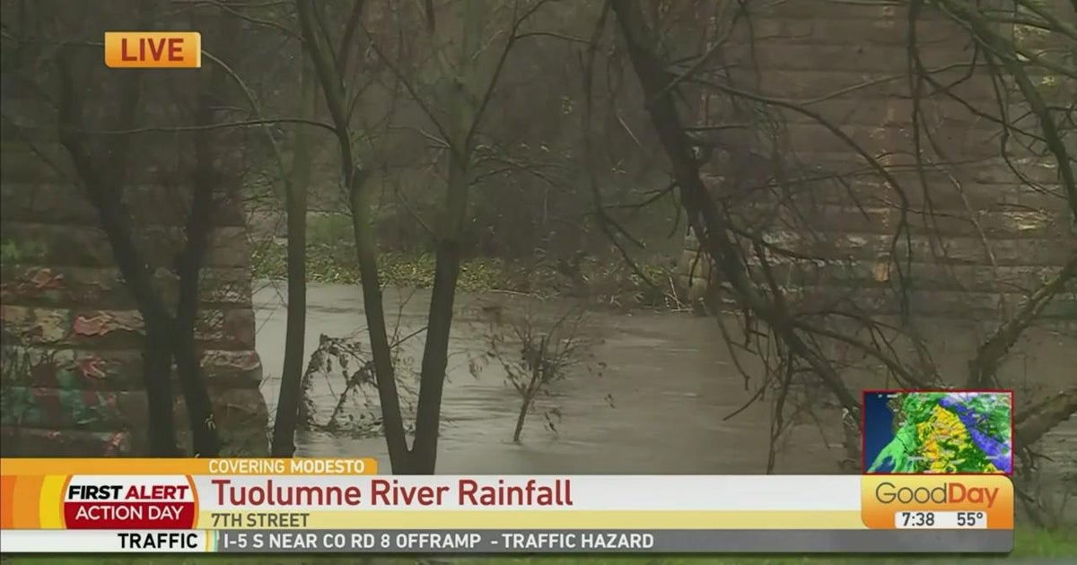 Tuolumne River swells in Modesto