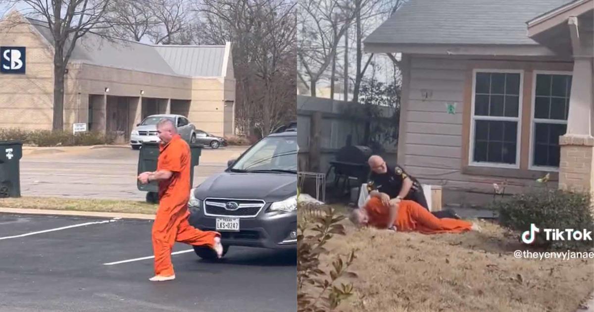Inmate caught on video running from police in Texas while being taken to jail
