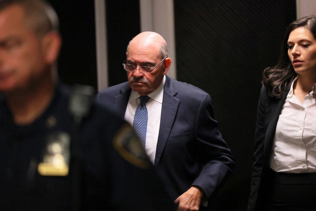 Former Trump Organization CFO Allen Weisselberg leaves the courtroom for a lunch recess during a trial at the New York Supreme Court on Nov. 17, 2022, in New York City.