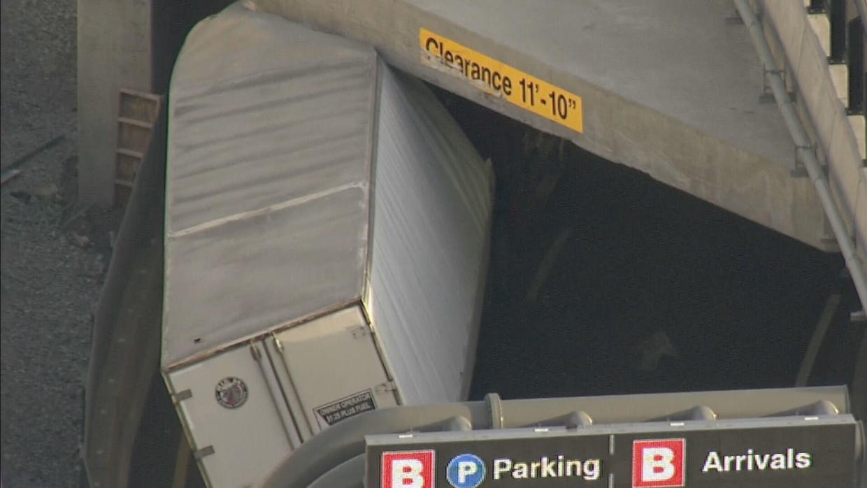 Road Clear After Tractor-trailer 'Storrowed' At Logan Airport - CBS Boston