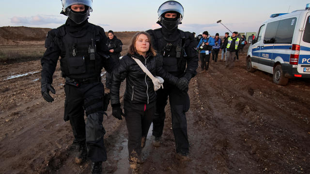 Greta Thunberg detained by German police at coal mine protest