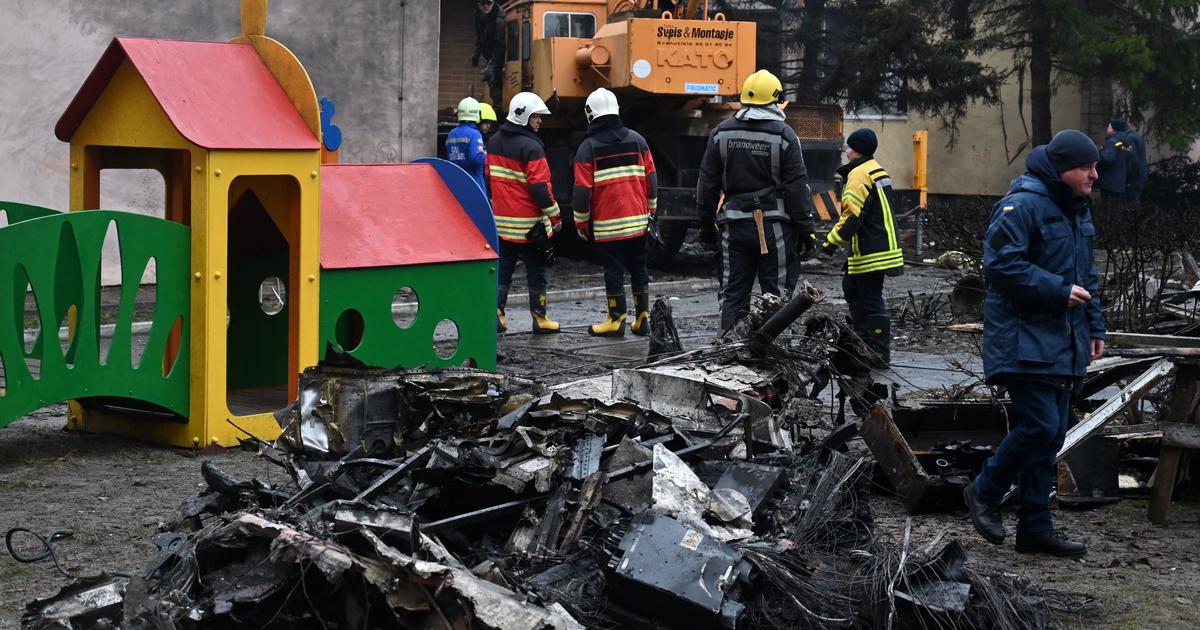 Helicopter crash near Ukraine kindergarten kills at least 15, including children and top officials