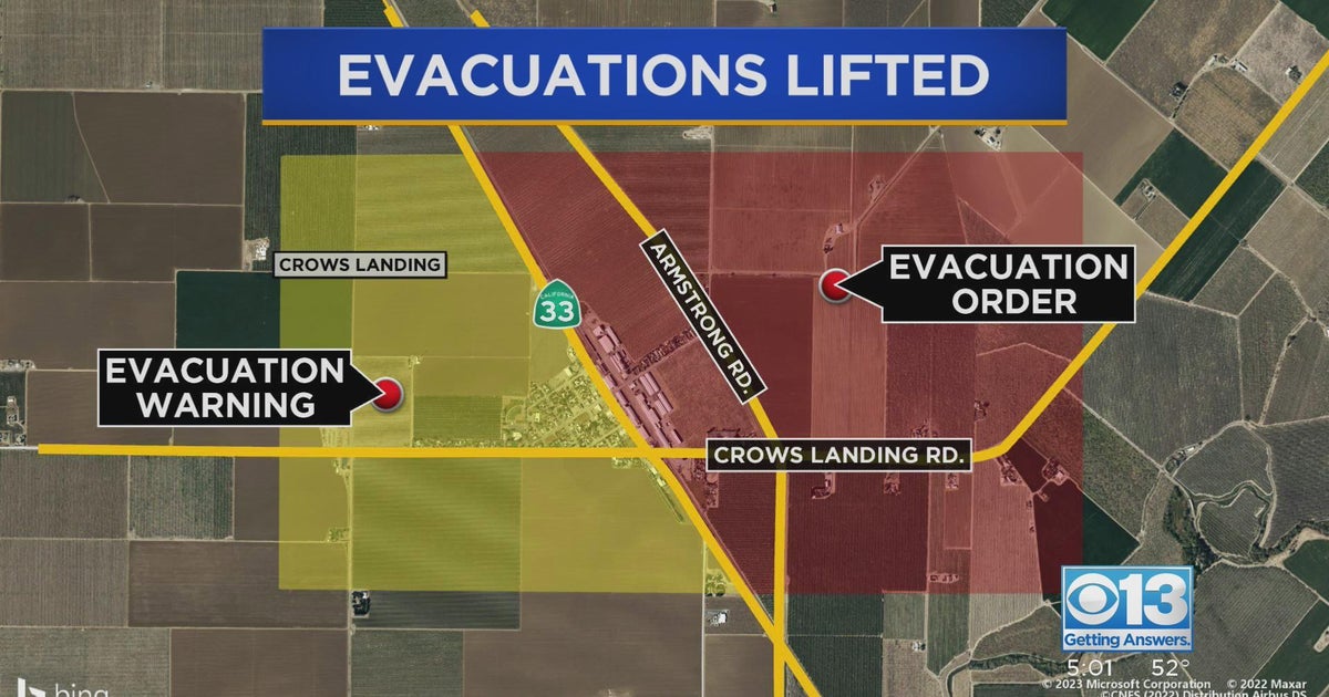 Evacuation orders lifted for Crows Landing