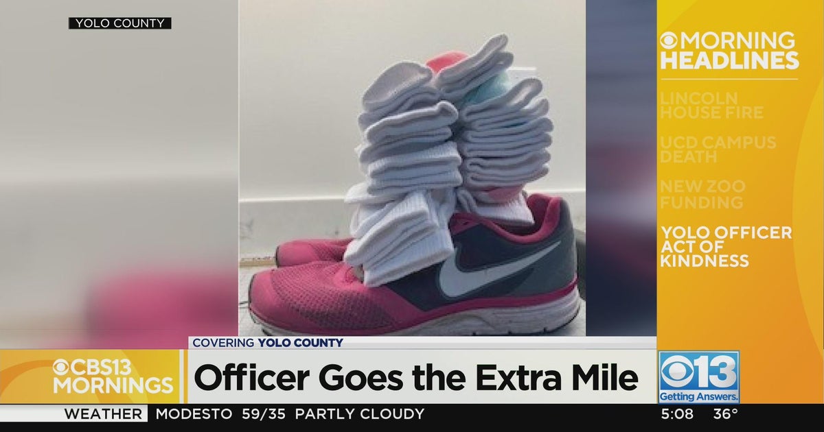 Yolo County Probation Officer buys socks and shoes for homeless woman