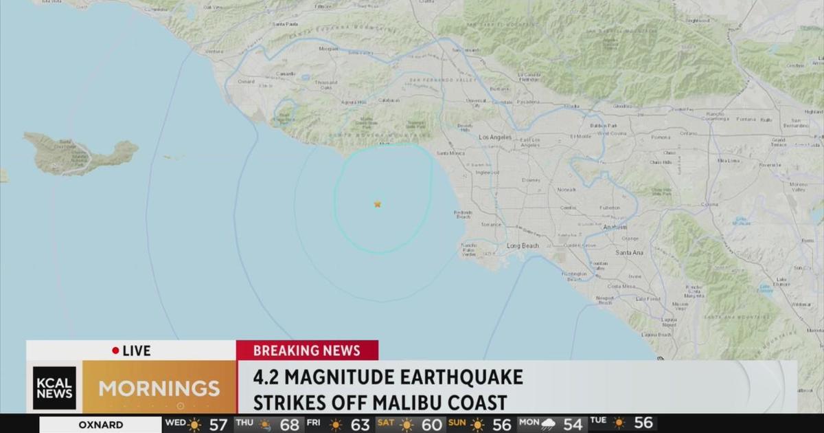 Earthquake: A 4.2-magnitude earthquake strikes 10 miles off the coast of Malibu