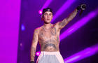 Justin Bieber performing on stage 